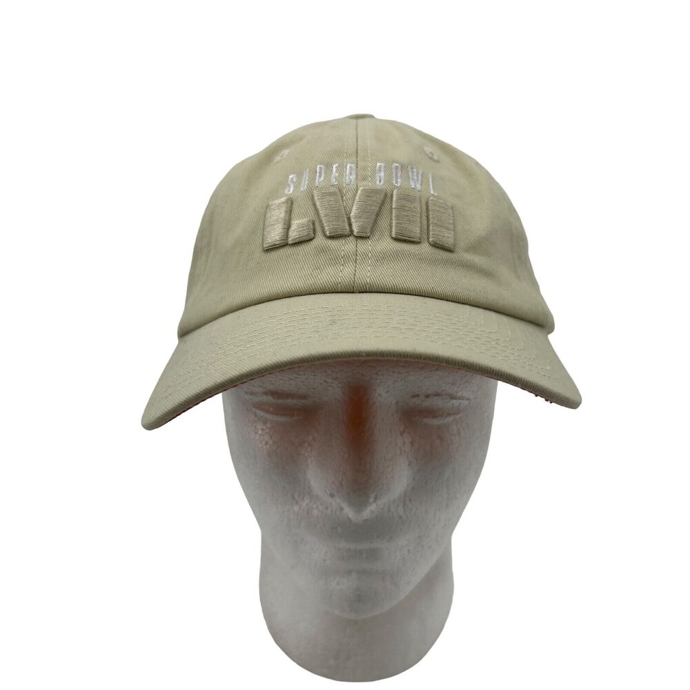 Superbowl LVII Hat Mens Adjustable‎ Strap Beige Kansas City Chiefs 2022 Champs